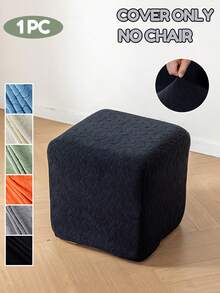 1 pièce Housse de pouf ottoman jacquard Housse de repose-pieds élastique antidérapante tout-en-un pour salon et chambre à coucher