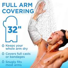 Monogrammed Waterproof Arm Shower Cast Cover Travel Toiletry Bag, Personalized Gift For Adults - Multicolor - View 3