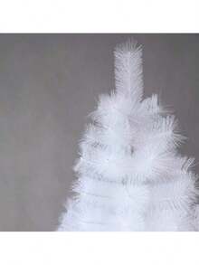 White PVC Artificial Christmas Tree, Realistic Pine Needle Design, Winter Holiday Decor For Home, Office, Commercial Display, Party Backdrop, Stable Metal 4-Leg Stand, Easy Assembly And Storage, Non-Shedding And Fade-Resistant, Hang Lights & Ornaments For DIY, Modern Minimalist Style, Fresh White Tone, Adds Christmas Ambiance, Suitable For Home, Office, Various Sizes Available To Fit Different Spaces - White - View 5