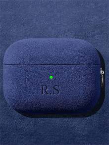 [Customized] Personalized Luxury Laser-Engraved Name DIY Custom Suede Earphone Case, Compatible With Pro 1 2 3 4 Pro 2 Pro 3 Couple Earphone Case, With Keychain.