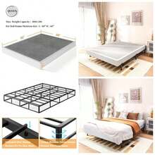 Inch Box Spring, Metal High Profile Spring, Heavy Duty Mattress Foundation, Easy Clean Cover, Quiet, Non - Slip, Simple Assembly