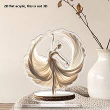 2D Flat, Ballerina Decoration, Modern Desk Decoration, Perfect For Desk, Bedroom, Dining Room, Living Room, Creative Gift Idea, Home And Kitchen Decoration - Transparent - View 5