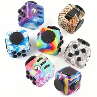 6-Sided Anti-Anxiety Stress Relief Cube, Puzzle Toy, Brand New Unique Stress Relief Set, Infinite Finger Dice, New Stress Relief Handheld Dice, Squeeze Stress Relief Fun, Smooth Material, Comfortable Touch, Easily Relieve Stress, Adult Stress Relief Toy, Unique And Novel Gift For Friends, Against Anxiety And Irritability