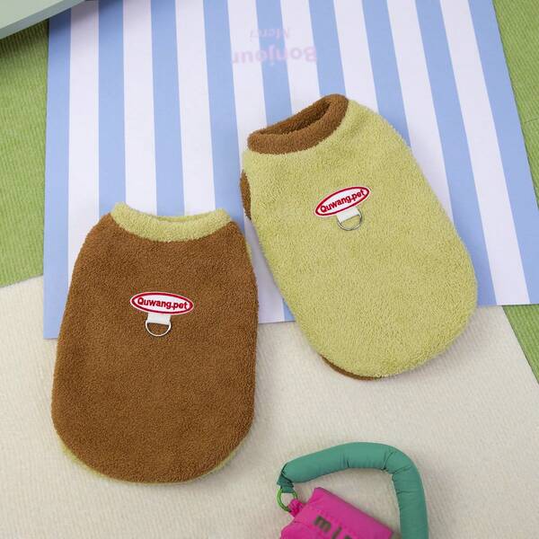 Roupas para animais de estimação, suéter de lã macio e quente com cores contrastantes para cães e gatos pequenos, como Lulu da Pomerânia, Teddy, Schnauzer, Corgi, Chihuahua no outono/inverno, colete de lã para cães para caminhadas ao ar livre no outono/inverno