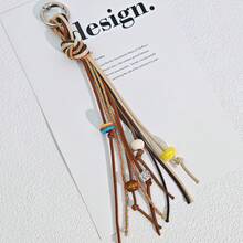 Vintage Colorful Rope Tassel Beaded Bag Charm, Casual Bag Accessory