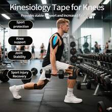 膝盖肌肉垫，马拉松健身训练跑步护膝，护膝，弹性防水防汗护膝，预裁膝盖肌肉垫。 - 彩色 - 查看 4