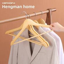 3/5/10 Pcs Wooden Clothes Hangers Set - Non-Slip Hangers And Durable Wardrobe Hangers | Multipurpose, Space-Saving Closet Organizer | Shirt/Jacket/Dress/Pants Hangers | Perfect Holiday Gift For Back To School, Thanksgiving, Halloween, Christmas | Essential For Dorm And Apartment Organization
