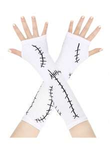 2 Stück/4 Stück Sally Socken und Handschuhe, Halloween Kostüme, Halloween, Sally Kostüm, Halloween Strümpfe, Zubehör perfekt für Verkleidung und Rollenspiel, hochwertige Sally Kostüm Socken und Handschuhe Set, ideal für Halloween Partys und thematische Veranstaltungen