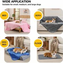 Waterproof Dog Blanket Bed Couch, Soft Plush Pet Blankets Small Medium Large Dogs Cats, Washable Puppy Blankets With Reversible Sherpa Fleece Furniture Protector, 25X 35, - 粉色 - 查看 10