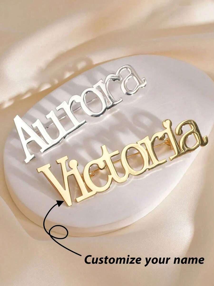 1 pieza Alfiler con nombre personalizado, etiqueta de nombre personalizada, alfiler con inicial, alfiler con letra, insignia con nombre, regalo para dama de honor, regalo de cumpleaños, accesorio para ropa y bolsos