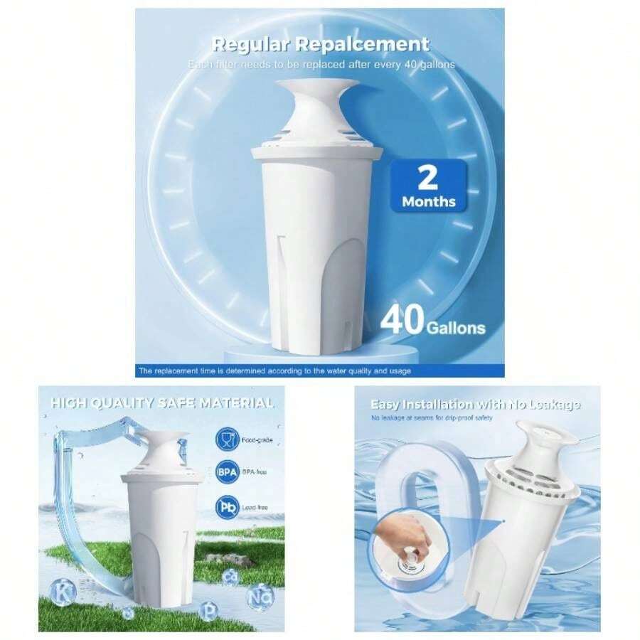 Compatible With Pitchers And Dispensers, By Classic 35557, OB03, Mavea 107007, Reduce Chlorine And Bad Taste, Pack Of 6 - 6 - Xem 1