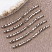 5 件不锈钢管珠扭管种子珠长管隔珠适用于 DIY 工艺女士手链项链珠宝制作