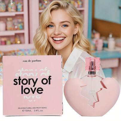 3.4 Fl Oz Fragancia Dulce de Dama, Fragancia de Mujer con Forma de Corazón Rosa, Aroma Romántico Único, Aroma Floral Afrutado con Notas de Bayas Silvestres y Rosa, Adecuado para el Trabajo, Uso Diario, Fiestas, Regalo Perfecto para Novia y Amantes de la Fragancia