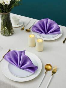 6pcs Silky Soft Napkins, Modern Polyester Satin Square Tablecloth Suitable For Wedding, Party, Graduation Decoration