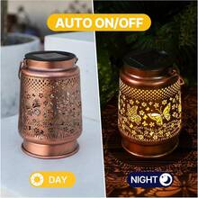 LUMIARTISAN Two Styles Of Solar Outdoor Waterproof Garden Decorative Lights, Metal Suspended LED Ornamental Lights With Hummingbird And Butterfly Shaped Reflective Effects - 蝴蝶燈 - 查看 3