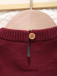 Infant Girls' Knitted Long Sleeve Deer Pattern Romper