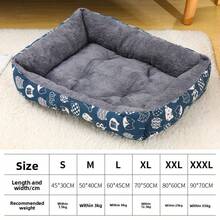 1 szt. Miękkie legowisko dla kotów i małych psów – pluszowe wypełnienie poliestrowe, niebieski wzór łapy, wytrzymała poduszka na sofę do użytku domowego, łatwe do czyszczenia, przytulne i wygodne dla zwierząt domowych, legowisko dla kota, zabawny wzór dla zwierząt, łatwy w czyszczeniu materiał