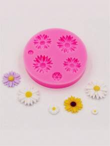 1 peça de molde de silicone líquido rosa, girassol, margarida, mini molde de resina em formato de coração, adequado para fazer acessórios de cabelo, capas de celular, acessórios decorativos em vários materiais - Rosa - Ver 9