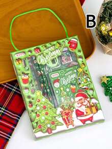 Christmas Gift Stationery Set - 6-Piece Portable Pencil Case With Santa, Reindeer And Holiday Designs - Perfect For Students And Office Use - Perfect Christmas Gift, Holiday Design, Durable Plastic, Stationery Gift Box, Calligraphy And Stationery Set, Stationery Countdown Calendar, Christmas Pens, Stationery Set, Pens, School Stationery, School Supplies, Stationery Projects, School Accessories