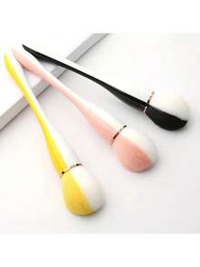 1 pieza Pincel de maquillaje de cabeza redonda de dos tonos, cerdas suaves para polvo, rubor, base, arte de uñas y polvo