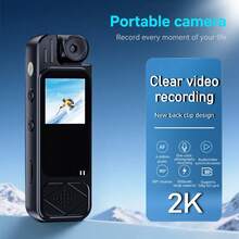2K Mini Body Camera 1.3inch Screen 180° Rotatable Lens Body Mounted Camera Small Portable IR Night Vision Body Camera Camera Bike 1000mAh Large Capacity And Ultra-Long Standby Time