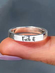 1pc It Ring No Box, Stainless Steel Ring With It Letters, Jewelry Accessory For Women Men - 多色 - 查看 5