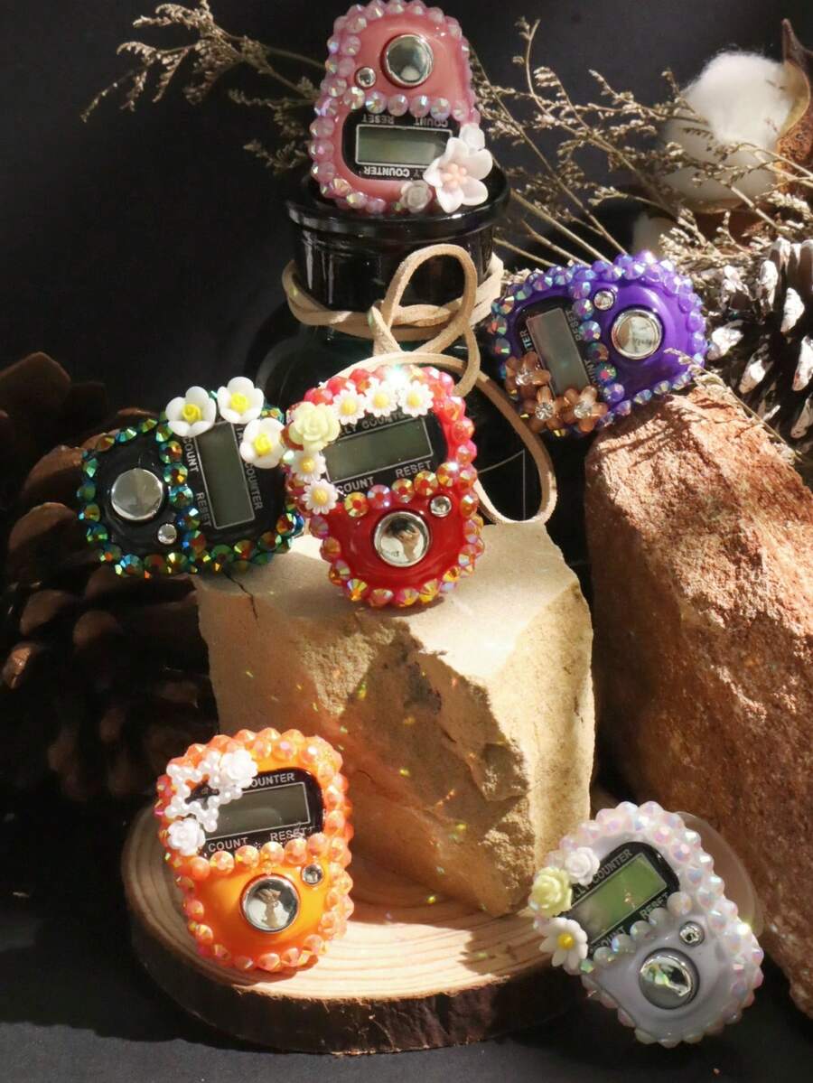 1pc/5pcs/10pcs New Finger Ring Counter, Electronic Digital Hand Tally Counter, Manual Clicker Counter With Large Display, Battery Operated Portable Counting Tool - Multicolor - View 1