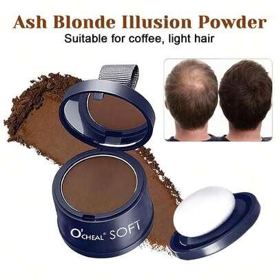 Waterproof Hairline Powder Fill Gaps & Forehead | 3 Colors | Sweatproof | Lightweight Natural Look | Touch-Up Mirror | Vegan Formula#HairlinePowder #WideForeheadFix #BeautyHack #Over40Beauty #BeforeAfterHair