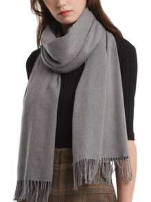 وشاح بوهيمي من البوليستر أحادي اللون، وشاح دافئ للخريف/الشتاء، مناسب للعروس والوصيفات والحفلات والفساتين