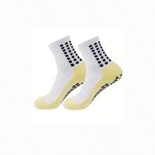 4 Pairs Men's Soccer Socks Anti Slip Non Slip Grip Pads For Football Basketball Sports Grip Socks,