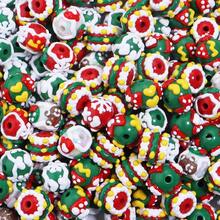 5pcs 15mm Acrylic Hand-Painted Christmas Series Beads, Christmas Snowflake, Christmas Tree, Gingerbread Man, Fashion Cute Beads For DIY Jewelry Making, Party Decoration, Craft, Phone Charm, Keychain, Stationery Decoration