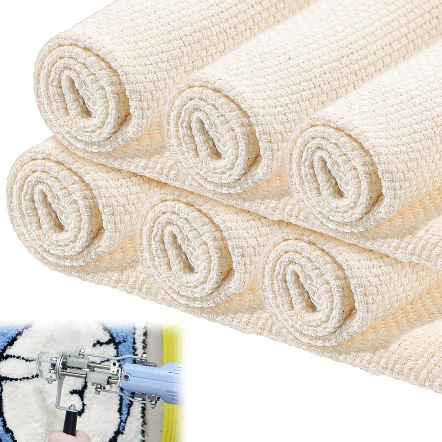 10/5Pcs Punch Needle Fabric, 9 X 9 Inch Embroidery Fabric Linen, Tufting Cloth Monks Cloth For Punch Needle, Embroidery Fabric Squares For DIY Art Craft Handwork