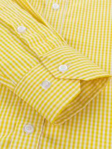 Men's Casual Comfortable Plaid Shirt - 黃色 - 查看 3