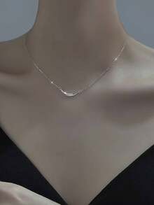 1pc Zirconia Sparkling Face Necklace, A Minimalist, Lightweight, Luxurious, Fashionable, Versatile Jewelry Piece Suitable For Women's Parties, Banquets, Dates, Festivals And Gifts