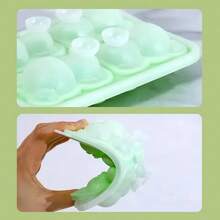 3D Bären Eiswürfelform, grüne Silikon Eiswürfelform mit Deckel für Cocktails, Whiskey, Bourbon, große Eiswürfelformen für den Gefrierschrank, wiederverwendbare Eiswürfelformen, witzige, süße Bären Formen für Süßigkeiten und Schokolade