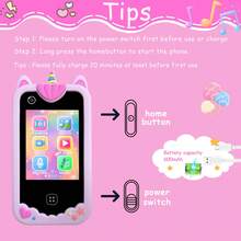 2,8 Zoll Kinder Telefon Spielzeug mit Einhorn Silikonhülle, stoßfestes Design, lustige Lernspiele & Musikplayer, kreatives Geschenk für Kinder, Weihnachten Halloween Geburtstag Geschenk für Kinder