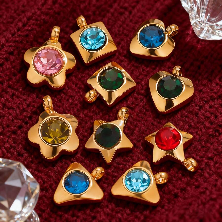 20颗6毫米不锈钢星形卫星珠吊坠，适用于DIY珠宝项链手链配件