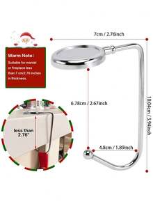 4Pcs-Christmas Stocking Holders & Desktop Bag Hooks. Essential Festive Decor For Holiday Celebrations, Wedding Receptions, And Party Events. Versatile Tabletop Hanging Solution For Elegant Organization & Seasonal Displays.