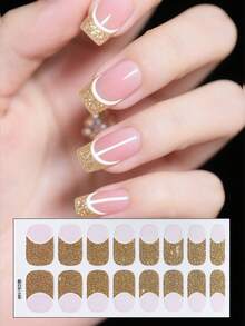 1 Sheet/Set Of Fully Wrapped Classic French Nail Art Stickers With Waterproof And Self-Adhesive Nail Decoration Stickers That Can Be Used For Daily Work