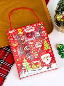 Christmas Gift Stationery Set - 6-Piece Portable Pencil Case With Santa, Reindeer And Holiday Designs - Perfect For Students And Office Use - Perfect Christmas Gift, Holiday Design, Durable Plastic, Stationery Gift Box, Calligraphy And Stationery Set, Stationery Countdown Calendar, Christmas Pens, Stationery Set, Pens, School Stationery, School Supplies, Stationery Projects, School Accessories