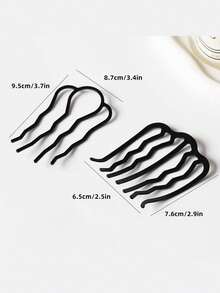 2pcs/Set Hair Side Comb, Twist Hair Clip, Non-Slip Clip, Bun Maker, Elegant Minimalist Metal Hair Clip Set - Slouchy Bun Maker Hair Accessories, Ladies Solid Color U-Shaped Hair Clips, Multi-Function Hair Comb Clip, Easy Updo Hairstyle