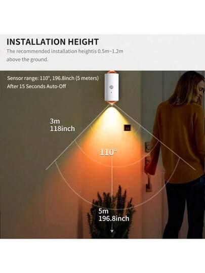 Motion Sensor LED Wand Verlichting Remote Control, RGB Dimmable, Slimme Night Function, Corridor, Bedroom, Living Room, Closet Easy Installation, Entryway, Bedside, Bureau Lighting Moderne Lamp view 6