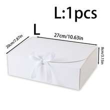 3/5/15PCs Gift Boxes With Lids, White Black 10.6X8X3.2 Inch Gift Boxes, Bridesmaid Proposal Box With Ribbon, Kraft Paper Boxes For Wedding, Packaging, Present, Birthday, Christmas, Party - White - View 11