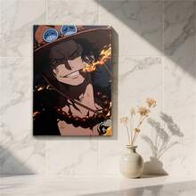 1 pièce Affiche sur canevas d'art mural de pirate anime - Une pièce sur le thème des pirates avec des yeux vifs et des scènes d'action dynamiques, convient pour le salon, la chambre, le bureau, le garage - Cadeau pour les fans d'anime, décoration de la maison, couleurs vives, œuvre d'art durable, sans cadre.