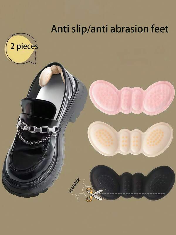 QKC 1 para regulowanych wkładek do wysokich obcasów w kształcie motyla, podkładki amortyzujące do wysokich obcasów, butów codziennych i trampek