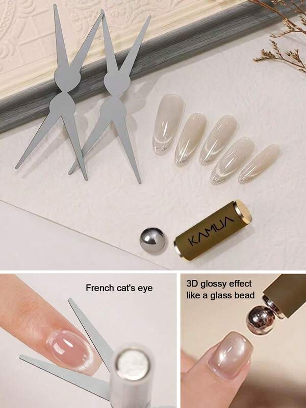 KAMUA 3 piezas Imán para uñas para esmalte de uñas de gel de ojo de gato, set de imanes multifunción de ojo de gato, efecto 3D brillante de ojo de gato, herramientas de diseño de arte de uñas DIY