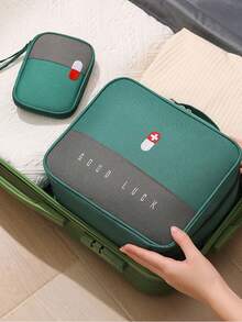 1 حقيبة تخزين طبية متعددة الوظائف، حقيبة إسعافات أولية محمولة للسفر، طقم إسعافات أولية للطوارئ المنزلية، صندوق إسعافات أولية كبير السعة، حاوية أدوية علاجية، حقيبة تخزين محمولة، مناسبة للمنزل والسفر والتخييم والمغامرات الخارجية، هدية رائعة للعائلة