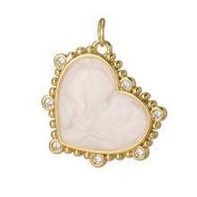 1pc Multi-Color Heart Shaped Copper Pendant, Delicate Handmade DIY Necklace, Bracelet, Earring Jewelry Pendant, Suitable For Thanksgiving Gift