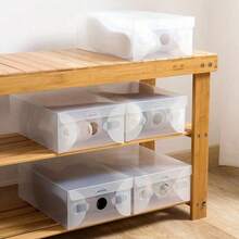 10/20 BUC Cutii de pantofi pliabile transparente din plastic - Cutii de depozitare din plastic impermeabile, rezistente la praf, stivuibile pentru pantofi, adidași, tocuri înalte, haine și alte articole - Ideale pentru uz casnic și în comerț cu amănuntul, organizator de pantofi