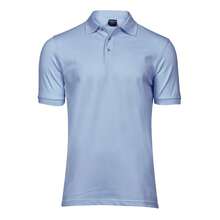 Mens Luxury Stretch Short Sleeve Polo Shirt (Light Blue) - Blue - View 1